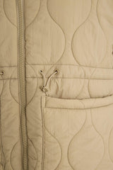 Waterproof Regular Fit Hooded Zippered Quilted Coat