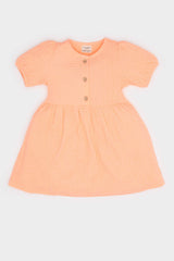 Baby Girl Short Sleeve Crepe Dress