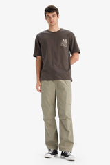 100% Cotton Wide Leg Elastic Waist Tie-Down Parachute Jogger Pants