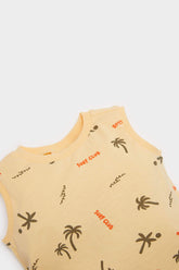 Baby Boy Palm Patterned Undershirt Shorts 2 Piece Set