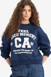 Regular Fit Crew Neck Printed Sweatshirt