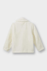 Baby Girl Plush Cardigan with Baby Collar and Buttons