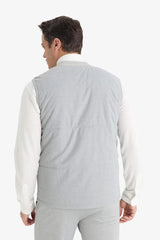 Regular Fit Stand Collar Zippered Pocket Vest