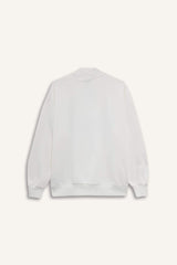 Oversized wide fit sweatshirt with a printed half-zip