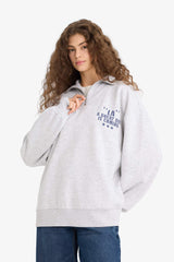 Oversized wide fit sweatshirt with a printed half-zip