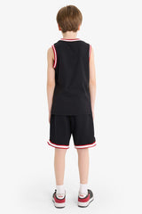 Boys' 2-Piece Set Printed Undershirt and Elastic Waist Shorts