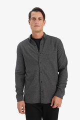 Regular Fit Polo Collar Long Sleeve Shirt