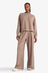 Oversize Loose Fit Crew Neck Modal Sports Sweatshirt