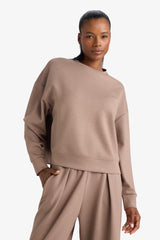 Oversize Loose Fit Crew Neck Modal Sports Sweatshirt