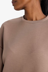 Oversize Loose Fit Crew Neck Modal Sports Sweatshirt