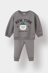 Baby Boy 2-Piece Set Printed Sweatshirt Tracksuit Bottoms