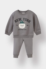 Baby Boy 2-Piece Set Printed Sweatshirt Tracksuit Bottoms