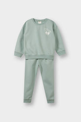 Baby Girl 2-Piece Set with Soft Furry Printed Sweatshirt and Sweatpants