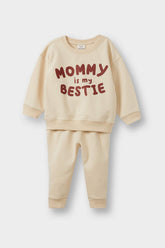 Baby Boy 2-Piece Set Printed Sweatshirt Tracksuit Bottoms