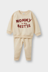 Baby Boy 2-Piece Set Printed Sweatshirt Tracksuit Bottoms