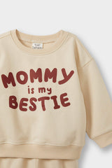 Baby Boy 2-Piece Set Printed Sweatshirt Tracksuit Bottoms