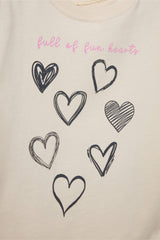 Baby Girl Crew Neck Heart Patterned 2-Pack Long Sleeve T-Shirt