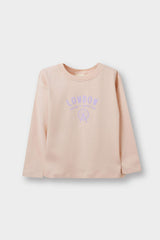 Baby Girl Crew Neck Heart Patterned 2-Pack Long Sleeve T-Shirt