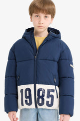 Boys Waterproof Hooded Zippered Puffer Jacket