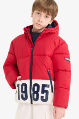 Boys Waterproof Hooded Zippered Puffer Jacket