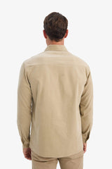 Regular Fit Polo Collar Corduroy Long-Sleeve Shirt