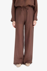 Straight Fit Modal Fabric Palazzo Trousers High Waist Long Length