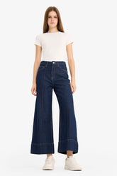 Short Wide Leg High Waist Crop Fit Jeans