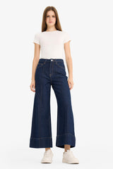 Short Wide Leg High Waist Crop Fit Jeans