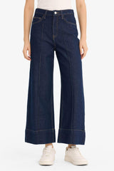 Short Wide Leg High Waist Crop Fit Jeans