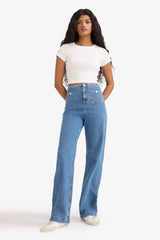 90's Wide Leg High Waist Straight Leg Long Jeans