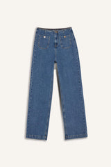 90's Wide Leg High Waist Straight Leg Long Jeans