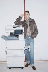 Baggy Fit High Waist Folded Leg Jean Snow Washed Trousers