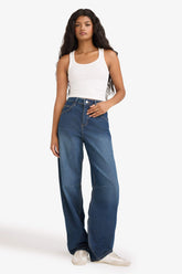 Baggy Fit High Waist Long Jeans