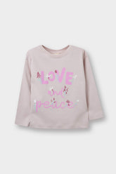 Baby Girl Crew Neck Printed Long Sleeve T-Shirt
