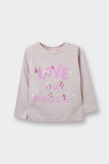 Baby Girl Crew Neck Printed Long Sleeve T-Shirt