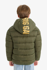 Boys' Water Repellent Hooded Zip-Up Puffy Jacket