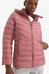 Water Repellent Regular Fit Hooded Zippered Pocket Puffer Jacket