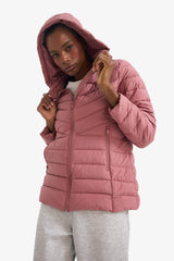 Water Repellent Regular Fit Hooded Zippered Pocket Puffer Jacket