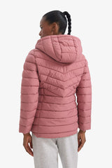 Water Repellent Regular Fit Hooded Zippered Pocket Puffer Jacket