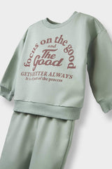 Baby Boy 2-Piece Set Printed Sweatshirt with Elastic Waistband and Tracksuit Bottoms