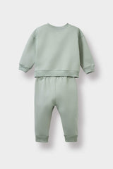 Baby Boy 2-Piece Set Printed Sweatshirt with Elastic Waistband and Tracksuit Bottoms