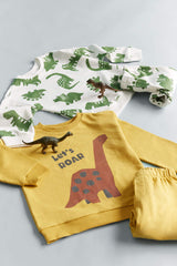 Baby Boy 2-Piece Set Dinosaur Printed Sweatshirt Tracksuit Bottoms