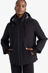 Water-repellent, regular-fit, hooded, zip-up, fleece-lined jacket.