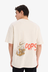 100% Cotton Looney Tunes Boxy Fit Crew Neck Back Printed Short Sleeve T-Shirt