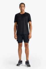 DeFactoFit Slim Fit Slim Cut Crew Neck Quick Drying Breathable Flexible Fabric Printed Sports Short Sleeve T-Shirt