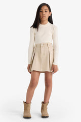 Girl's Pleated Gabardine Skirt