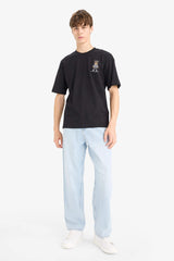 100% Cotton Boxy Fit Relaxed Cut Crew Neck Back Print Short Sleeve T-shirt