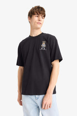 100% Cotton Boxy Fit Relaxed Cut Crew Neck Back Print Short Sleeve T-shirt