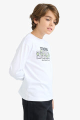 Boys Crew Neck Printed Long Sleeve T-Shirt