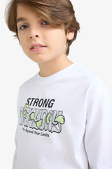 Boys Crew Neck Printed Long Sleeve T-Shirt